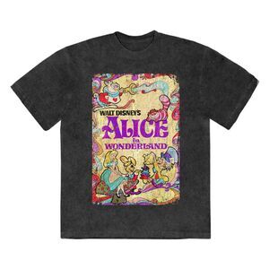 Alice In Wonderland Unisex Adult Psych Poster T-Shirt / Black